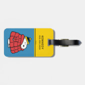 Snoopy Winter in Opgevulde Jas Bagage Label (Achterkant horizontaal)