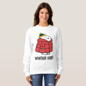 Snoopy Winter in Opgevulde Jas Sweatshirt (Voorkant volledig)
