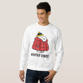 Snoopy Winter in Opgevulde Jas Sweatshirt (Voorkant volledig)