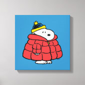 Snoopy Winter in Puffer Coat Canvas Print (Voorkant)