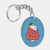 Snoopy Winter in Puffer Coat Keychain (Voorkant Links)