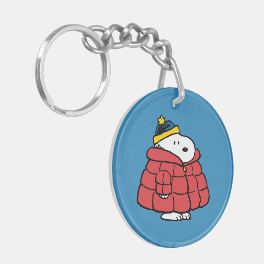 Snoopy Winter in Puffer Coat Keychain (Voorkant Links)