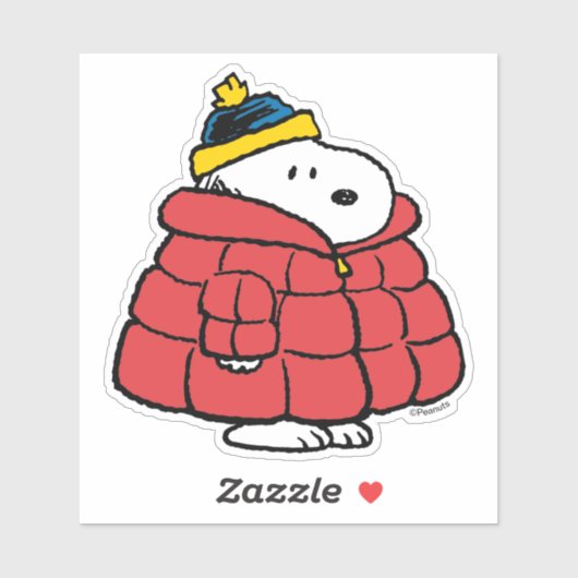 Snoopy Winter in Puffer Coat Sticker (Vel)