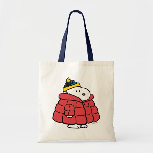 Snoopy Winter in Puffer Coat Tote Tas (Voorkant)