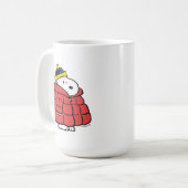 Snoopy Winter in Pufferjas Koffiemok (Voorkant links)