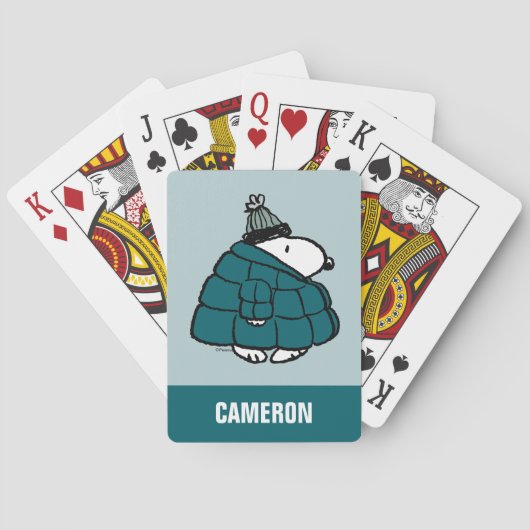 Snoopy Winter Puffer Jas Speelkaarten (Achterkant)