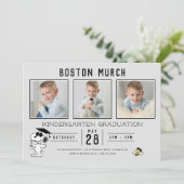 Snoopy & Woodstock Afstuderen met 3 foto's Kaart (Staand voorkant)