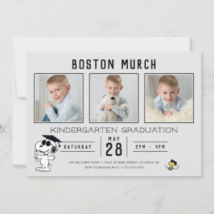 Snoopy & Woodstock Afstuderen met 3 foto's Kaart