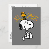 Snoopy & Woodstock - Alle glimlach Briefkaart (Voorkant / Achterkant)