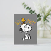 Snoopy & Woodstock - Alle glimlach Briefkaart (Staand voorkant)