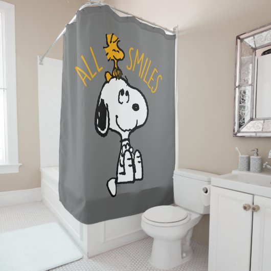 Snoopy & Woodstock - Alle glimlach Douchegordijn (In situ)