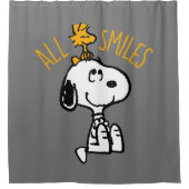 Snoopy & Woodstock - Alle glimlach Douchegordijn (Voorkant)