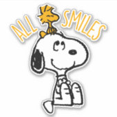 Snoopy & Woodstock - Alle glimlach Sticker (Voorkant)