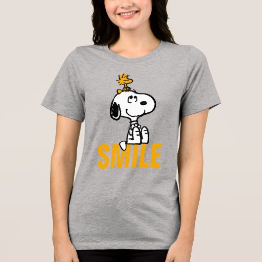Snoopy & Woodstock - Alle glimlach Tri-Blend Shirt (Voorkant)