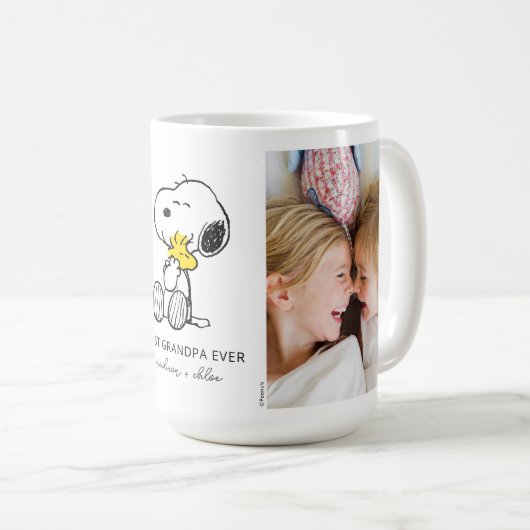 Snoopy & Woodstock | Beste opa - Foto Koffiemok (Voorkant rechts)