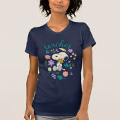 Snoopy & Woodstock Bloem Knuffel Leraar T-shirt (Voorkant)