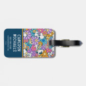 Snoopy & Woodstock Bloempatroon Bagagelabel (Achterkant horizontaal)