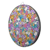 Snoopy & Woodstock Bloempatroon Dartbord (Voorkant Rechts)