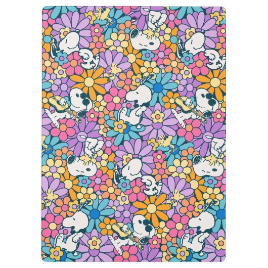Snoopy & Woodstock Bloempatroon Klembord (Achterkant)