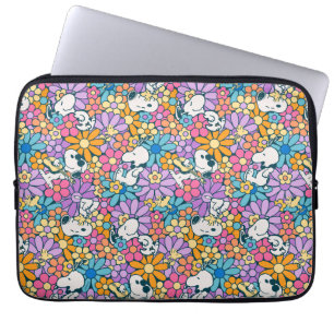 Snoopy & Woodstock Bloempatroon Laptop Sleeve
