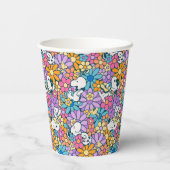 Snoopy & Woodstock Bloempatroon Papieren Bekers (Achterkant)