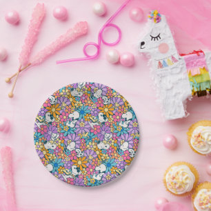 Snoopy & Woodstock Bloempatroon Papieren Bordje