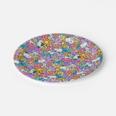 Snoopy & Woodstock Bloempatroon Papieren Bordje (Gekanteld)