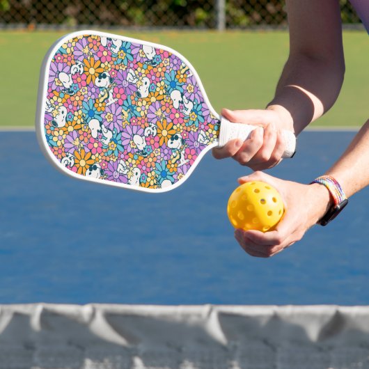 Snoopy & Woodstock Bloempatroon Pickleball Paddle (Insitu)