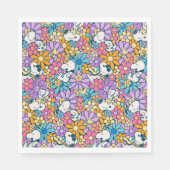 Snoopy & Woodstock Bloempatroon Servet (Voorkant)