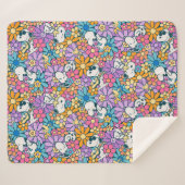 Snoopy & Woodstock Bloempatroon Sherpa Deken (Voorkant (horizontaal))