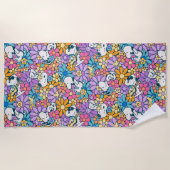 Snoopy & Woodstock Bloempatroon Strandlaken (Voorkant)