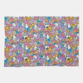 Snoopy & Woodstock Bloempatroon Theedoek (Horizontaal)