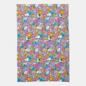 Snoopy & Woodstock Bloempatroon Theedoek (Verticaal)