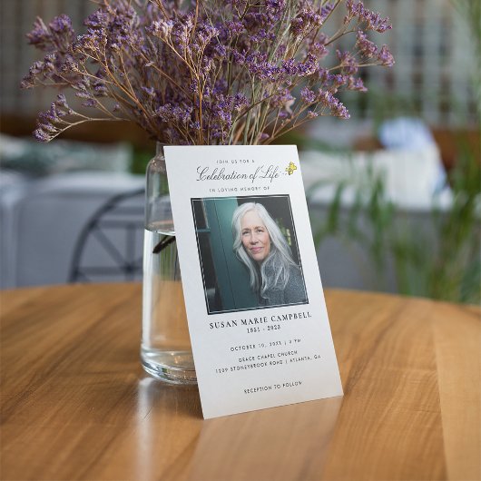 Snoopy & Woodstock Celebration of Life with Photo Kaart