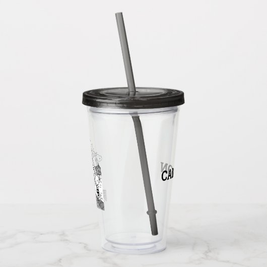 Snoopy, Woodstock, & Charlie Brown op een trolley Acryl Drinkbeker (Links)