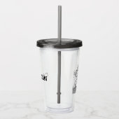 Snoopy, Woodstock, & Charlie Brown op een trolley Acryl Drinkbeker (Rechts)