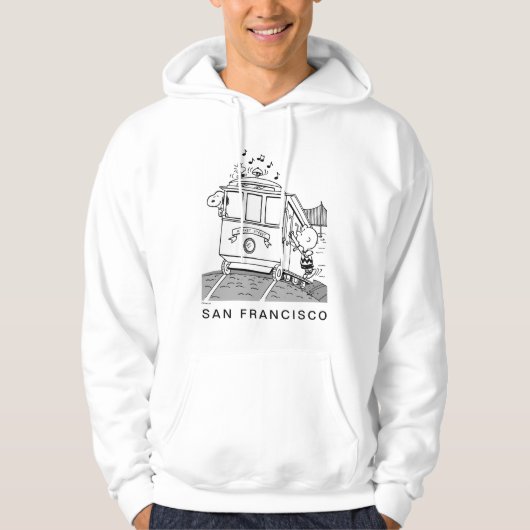 Snoopy, Woodstock, & Charlie Brown op een trolley Hoodie (Voorkant)