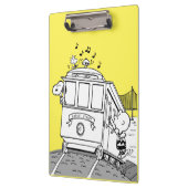 Snoopy, Woodstock, & Charlie Brown op een trolley Klembord (Links)