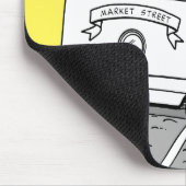 Snoopy, Woodstock, & Charlie Brown op een trolley Muismat (Hoek)