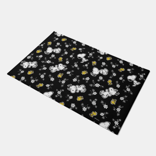 Snoopy & Woodstock Fun & Flowers Deurmat (Schuin)