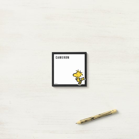 Snoopy & Woodstock Fun & Flowers | Jouw namen toev Post-it® Notes (Op bureau)