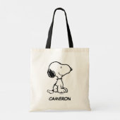 Snoopy & Woodstock Fun & Flowers | Naam toevoegen Tote Bag (Achterkant)
