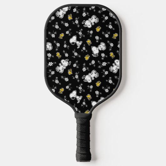 Snoopy & Woodstock Fun & Flowers Pickleball Paddle (Voorkant)