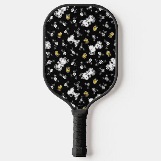 Snoopy & Woodstock Fun & Flowers Pickleball Paddle (Achterkant)