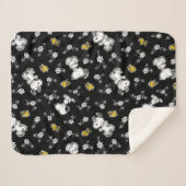 Snoopy & Woodstock Fun & Flowers Sherpa Deken (Voorkant (horizontaal))