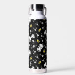 Snoopy & Woodstock Fun & Flowers Waterfles<br><div class="desc">Kijk eens naar dit superschattige ontwerp met Snoopy & Woodstock die de bloemen ruikt.</div>