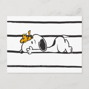 Snoopy & Woodstock   Giggle Laugh met glimlach Briefkaart