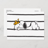 Snoopy & Woodstock | Giggle Laugh met glimlach Briefkaart (Voorkant / Achterkant)