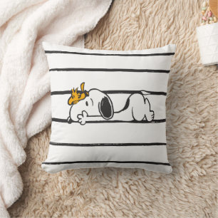 Snoopy & Woodstock Giggle Laugh met glimlach Kussen