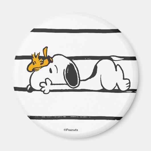 Snoopy & Woodstock | Giggle Laugh met glimlach Magneet (Voorkant)